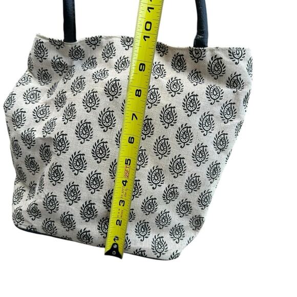 Jute Cream and Black Small Tote Bag EUC - Picture 5 of 8